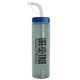 a glacier blue bottle & blue lid & translucent frost straw 24 oz slim fit upcycle rpet bottle with straw lid