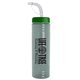 a glacier blue bottle & green lid & translucent frost straw 24 oz slim fit upcycle rpet bottle with straw lid