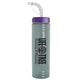 a glacier blue bottle & violet lid & translucent frost straw 24 oz slim fit upcycle rpet bottle with straw lid