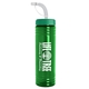 a transparent green bottle & teal lid & translucent frost straw 24 oz slim fit upcycle rpet bottle with straw lid