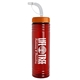 a transparent red bottle & orange lid & translucent frost straw 24 oz slim fit upcycle rpet bottle with straw lid