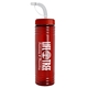 a transparent red bottle & red lid & translucent frost straw 24 oz slim fit upcycle rpet bottle with straw lid
