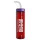 a transparent red bottle & violet lid & translucent frost straw 24 oz slim fit upcycle rpet bottle with straw lid