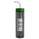 a transparent smoke bottle & green lid & translucent frost straw 24 oz slim fit upcycle rpet bottle with straw lid