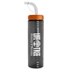 a transparent smoke bottle & orange lid & translucent frost straw 24 oz slim fit upcycle rpet bottle with straw lid