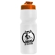 aerial view a translucent orange lid & white bottle the venture bike bottles - 24 oz sport bottles with usa flip lid, image 1 of 2
