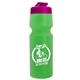 a translucent hot pink lid & translucent green bottle the venture bike bottles - 24 oz sport bottles with usa flip lid