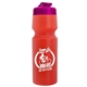 a translucent hot pink lid & translucent red bottle the venture bike bottles - 24 oz sport bottles with usa flip lid
