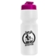 aerial view a translucent hot pink lid & white bottle the venture bike bottles - 24 oz sport bottles with usa flip lid, image 1 of 2