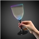 a group of light up wine glass with black stem and clear top - 10 ounce