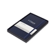 aerial view a navy blue moleskine(r) large notebook gift set, image 1 of 2