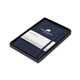 aerial view a navy blue moleskine(r) medium notebook gift set, image 1 of 2