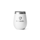 aerial view a white yeti rambler 10oz wine tumbler with magslider lid, image 1 of 4