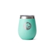aerial view a sea foam yeti rambler 10oz wine tumbler with magslider lid, image 1 of 3