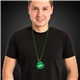 a group of green shamrock plastic medallion badges