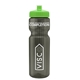 a smoke bottle & lime green lid & translucent frost infuser basket 28 oz infuser water bottle