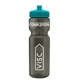 a smoke bottle & teal lid & translucent frost infuser basket 28 oz infuser water bottle