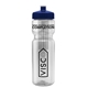 a clear bottle & navy blue lid & translucent frost infuser basket 28 oz infuser water bottle
