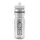 aerial view a clear bottle & white lid & translucent frost infuser basket 28 oz infuser water bottle, image 1 of 2