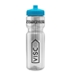 a clear bottle & cyan lid & translucent frost infuser basket 28 oz infuser water bottle