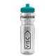 a clear bottle & teal lid & translucent frost infuser basket 28 oz infuser water bottle