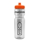 a clear bottle & orange lid & translucent frost infuser basket 28 oz infuser water bottle