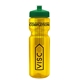 a yellow bottle & green lid & translucent frost infuser basket 28 oz infuser water bottle