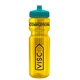 a yellow bottle & teal lid & translucent frost infuser basket 28 oz infuser water bottle