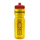 a yellow bottle & red lid & translucent frost infuser basket 28 oz infuser water bottle
