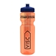 a transparent orange bottle & navy blue lid & translucent frost infuser basket 28 oz infuser water bottle