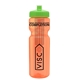 a transparent orange bottle & lime green lid & translucent frost infuser basket 28 oz infuser water bottle