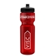 a transparent red bottle & black lid & translucent frost infuser basket 28 oz infuser water bottle