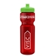 a transparent red bottle & lime green lid & translucent frost infuser basket 28 oz infuser water bottle