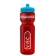 a transparent red bottle & cyan lid & translucent frost infuser basket 28 oz infuser water bottle