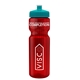 a transparent red bottle & teal lid & translucent frost infuser basket 28 oz infuser water bottle
