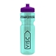 a transparent teal bottle & violet lid & translucent frost infuser basket 28 oz infuser water bottle