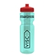 a transparent teal bottle & red lid & translucent frost infuser basket 28 oz infuser water bottle