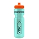 a transparent teal bottle & orange lid & translucent frost infuser basket 28 oz infuser water bottle