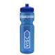 aerial view a transparent blue bottle & royal blue lid & translucent frost infuser basket 28 oz infuser water bottle, image 1 of 2