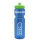 a transparent blue bottle & lime green lid & translucent frost infuser basket 28 oz infuser water bottle