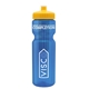 a transparent blue bottle & yellow lid & translucent frost infuser basket 28 oz infuser water bottle