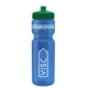 a transparent blue bottle & green lid & translucent frost infuser basket 28 oz infuser water bottle