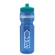 a transparent blue bottle & teal lid & translucent frost infuser basket 28 oz infuser water bottle
