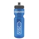a transparent blue bottle & gray lid & translucent frost infuser basket 28 oz infuser water bottle