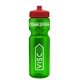 a transparent green bottle & red lid & translucent frost infuser basket 28 oz infuser water bottle