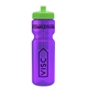 a transparent violet bottle & lime green lid & translucent frost infuser basket 28 oz infuser water bottle