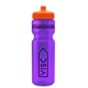 a transparent violet bottle & orange lid & translucent frost infuser basket 28 oz infuser water bottle