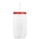 a translucent frost straw & translucent-red lid & clear bottle 27 oz tritan(tm) clear mason jar with lid and straw
