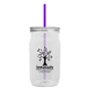 a translucent-violet straw & clear lid & clear bottle 27 oz tritan(tm) clear mason jar with lid and straw