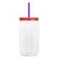a translucent-violet straw & translucent-red lid & clear bottle 27 oz tritan(tm) clear mason jar with lid and straw
